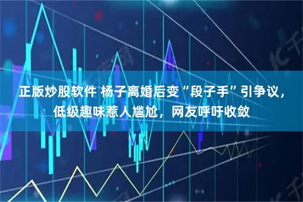 正版炒股软件 杨子离婚后变“段子手”引争议，低级趣味惹人尴尬，网友呼吁收敛